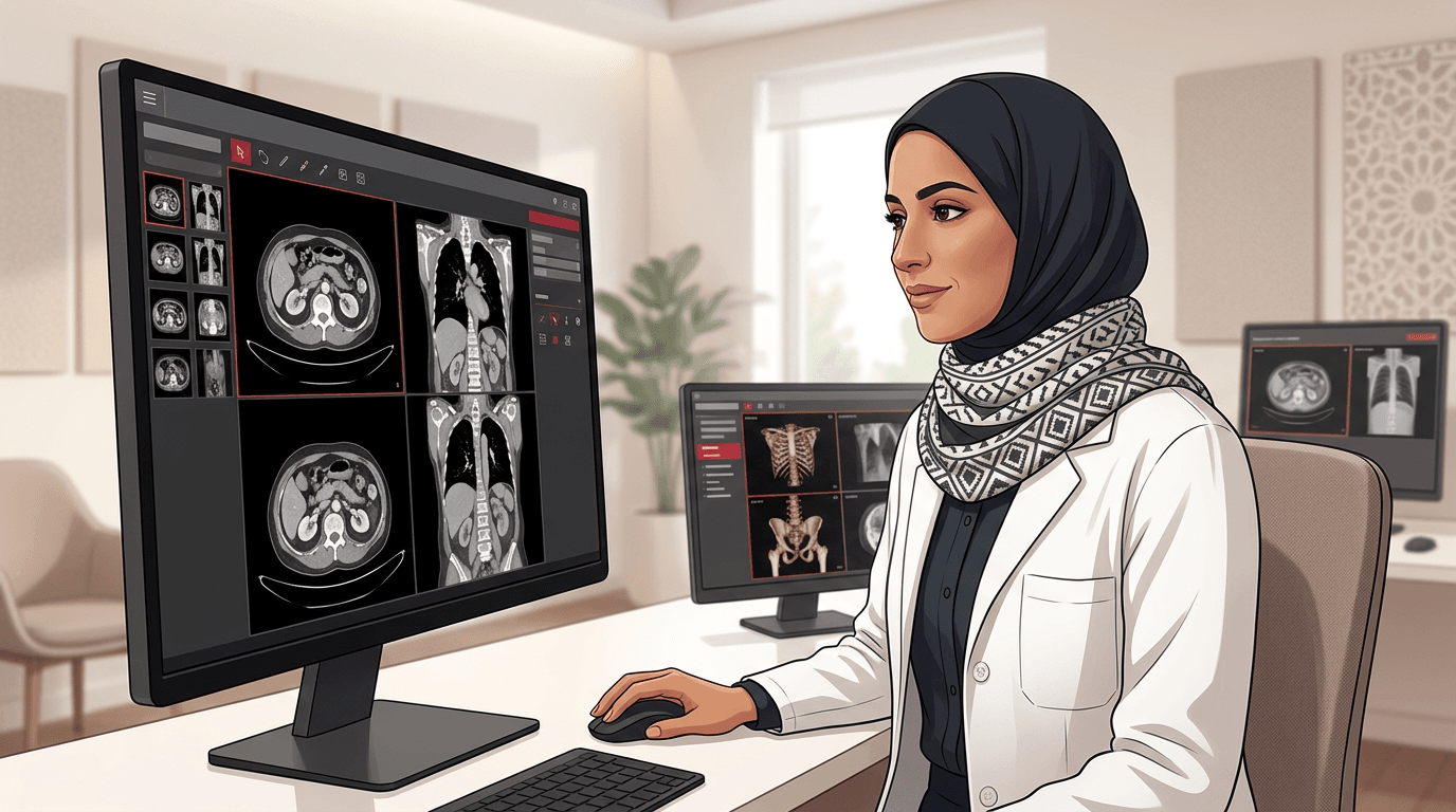 توضيح طبي عن الأشعة المقطعية والتشخيص