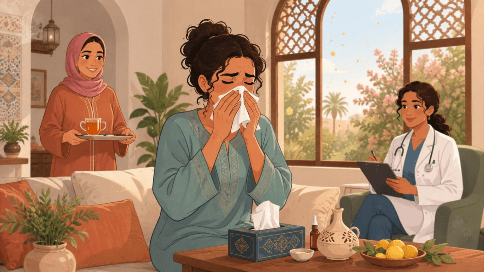 توضيح لأعراض الحساسية الأنفية والعطاس